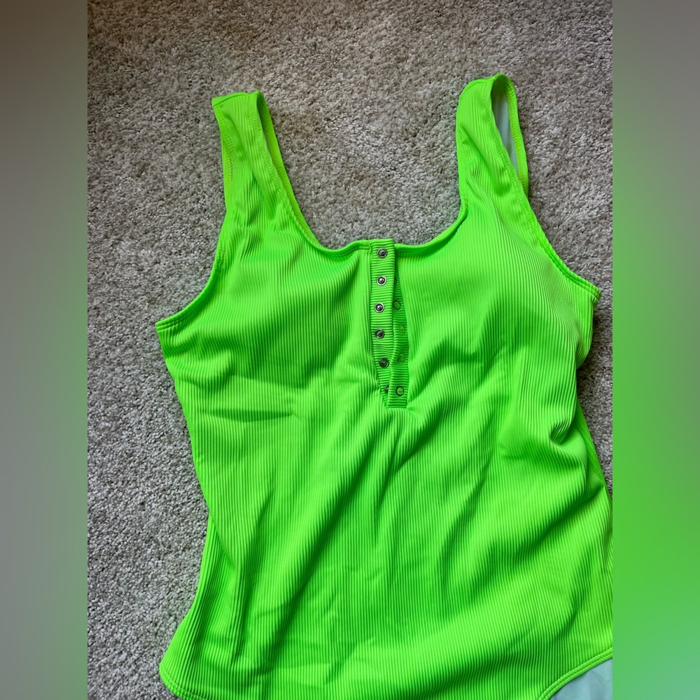 Pink lily one piece swimsuit - neon green NWOT 2XL